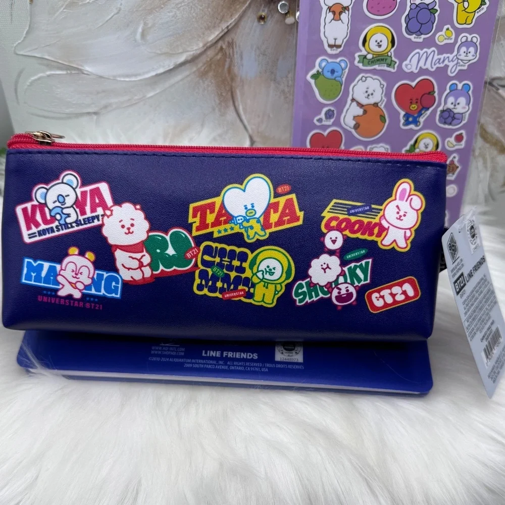 BT21 BTS Weekly Planner, BT21 Pen Case, Stickers set Stationary Bundle